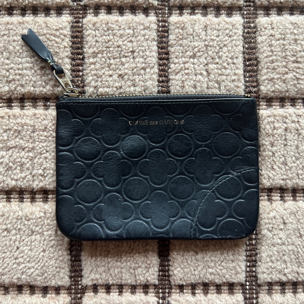 Comme des Garcons Black Embossed Zip Wallet